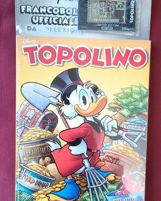 Topolino 3542 ed. limitata con francobollo metallo
