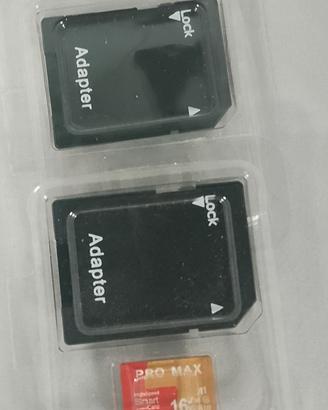 Scheda Memoria MicroSD 16GB Pro Max 2Adattatori SD