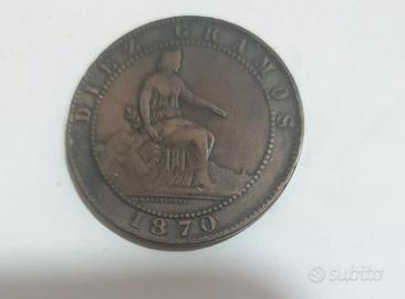 10 CENTESIMI 1870 SPAGNA GOVERNO PROVVISORIO  B