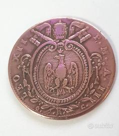 Moneta Antica Mezzo Baiocco Vaticano 1826 LeoneXII