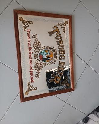 quadro specchio tuborg beer vintage 