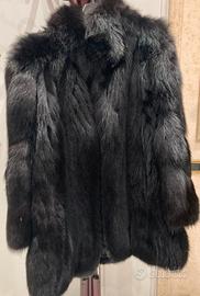 Giacca in pelliccia di volpe nera