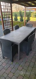 Tavolo da esterno + 6 sedie 220X90