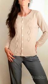 Cardigan beige  Harmony 100% cotone