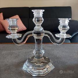 CANDELABRO BACCARAT, TRE BRACCI IN CRISTALLO