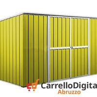 Casetta giardino in Acciaio 345x186cm 6mq giallo