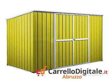 Casetta giardino in Acciaio 345x186cm 6mq giallo