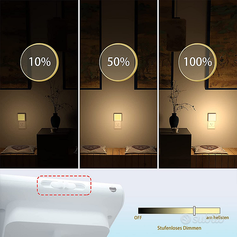 2 Pezzi Luce Notturna LED con Sensore per Armadio