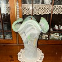 Vaso a petalo multicolore in vetro di Murano