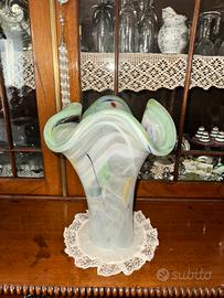 Vaso a petalo multicolore in vetro di Murano