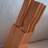 Set coltelli cucina con ceppo in legno
