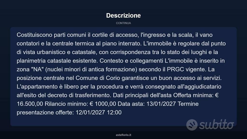 Appartamento – Corio, Case Novello - Altro