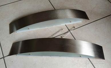 2pz Lampade parete vetro/acciaio inox