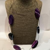 Collana Lunga in Agata Naturale tinta -1990/2000