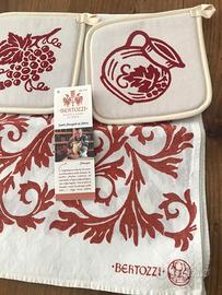 Presine da cucina e strofinaccio con stampe romagn