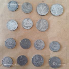 15 monete da 5/ 10 lire 1951/53/54/55