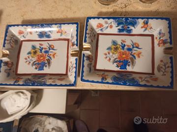  Set 2 Posacenere in Porcellana Cinese 