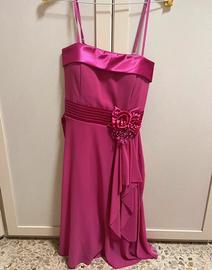 Vestito fucsia elegante coppe imbottite tg S/M