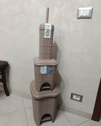 set pattumiere e porta scopino 