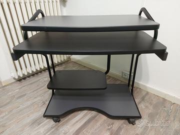 Scrivania porta PC in metallo e legno