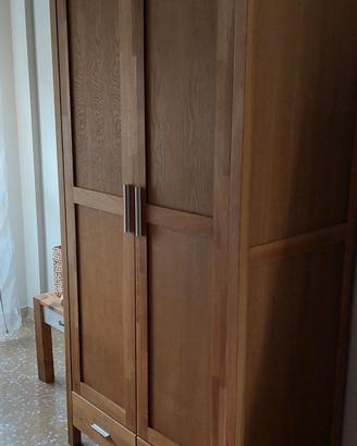 armadio due ante rovere naturale