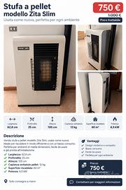 Stufa a pellet ventilata PUNTO FUOCO zita 6.5KW