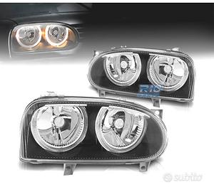FARI VOLKSWAGEN VW GOLF 3 ANGEL EYES FONDO NERO H7