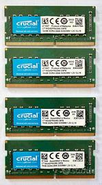 Kit RAM Crucial 64GB DDR4 SODIMM 2666MHz (4x16GB)