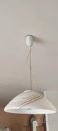 lampadario vetro bianco sospeso anni settanta mode