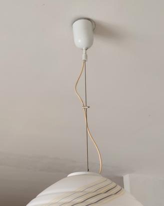 lampadario vetro bianco sospeso anni settanta mode