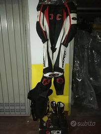 Tuta da motociclista uomo completa + scarpe