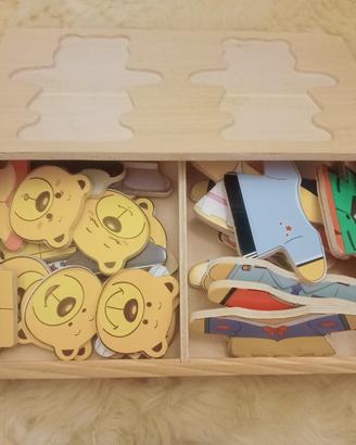 Gioco in legno "vesti l' orsetto"