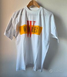 T-shirt Wuhrer vintage bianca con stampa. 
