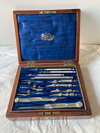 Set compassi vintage Stanley London cofanetto
