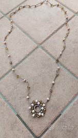 collana uncinetto in cristallo 