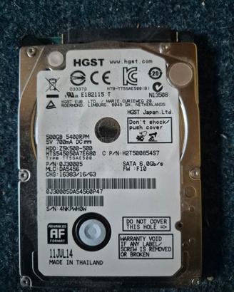 HDD HGST SATA 500GB 2,5" - PERFETTO -