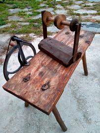 Antico Attrezzo per filare la lana in legno