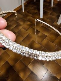 collier di strass aggancio d'argento