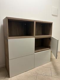 Mobile IKEA BESTÅ 3 moduli rovere + ante bianco lu