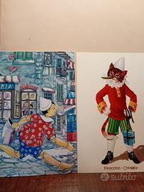 2 cartoline Pinocchio (Nannicini) e Pin. Chioggia