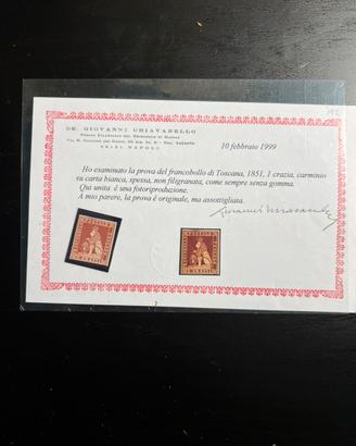 Prova di stampa francobollo Toscana