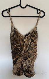 Roberto Cavalli top seta cashmere pitone Y2K
