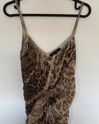 Roberto Cavalli top seta cashmere pitone Y2K