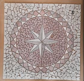 mosaico in marmo anticato rosa dei venti 