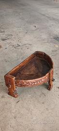 Tavolo Chakki Indiano in Legno Intagliato 