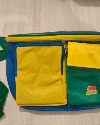 Marsupio Vintage  "I CercAffetto" blu giallo verde