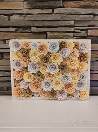 Quadretto centrotavola cornice fiori 