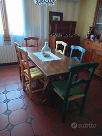 Tavolo castagno + 6 sedie