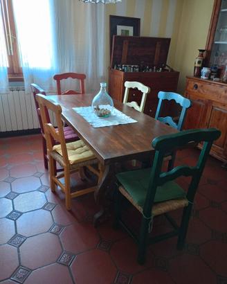 Tavolo castagno + 6 sedie
