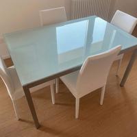 Tavolo Calligaris in Vetro Satinato e Acciaio